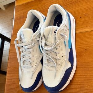 Nike Men's White and Blue Sneakers